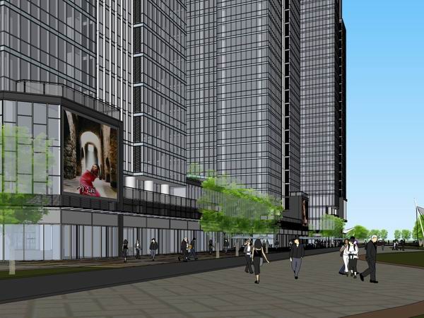 Sketchup办公模型|高层办公楼，商业，现代风格