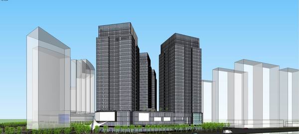 Sketchup办公模型|高层办公楼，商业，现代风格