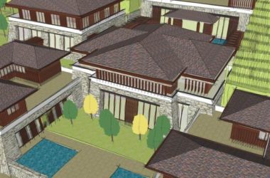 Sketchup酒店模型|多层唐风度假山庄，酒店，古典风格-BIM建筑网