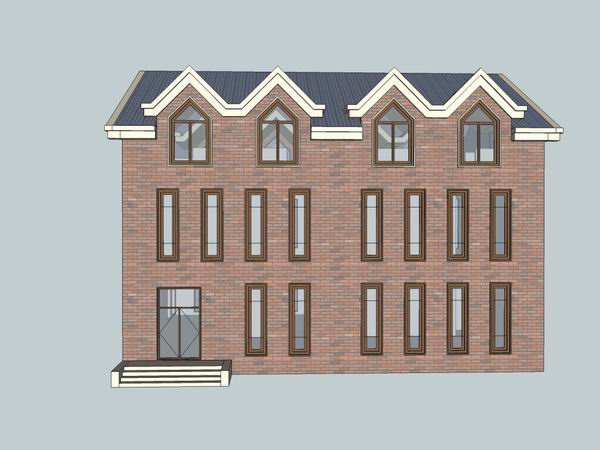 Sketchup商业模型|多层商业建筑，古典风格