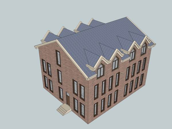 Sketchup商业模型|多层商业建筑，古典风格