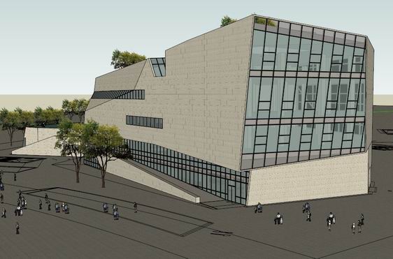 Sketchup文化模型|多层展览馆，文化建筑，现代风格