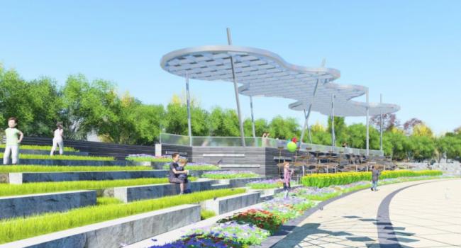 Sketchup景观模型|园艺广场景观，现代风格