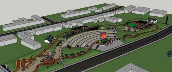 Sketchup景观模型|园艺广场景观，现代风格
