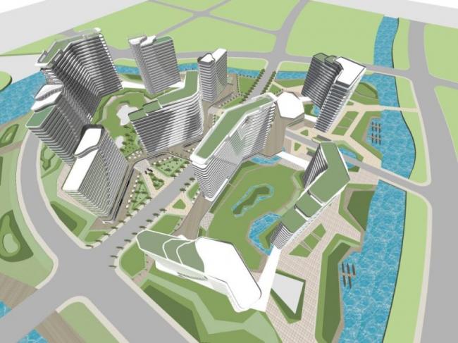 Sketchup综合体模型|高层商业综合体，住宅，现代风格