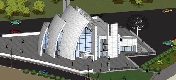 Sketchup文化模型|多层千禧教堂，公建，文化建筑，现代风格