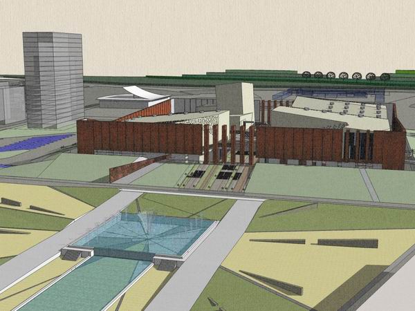 Sketchup文化模型|多层博物馆，文化建筑，现代风格