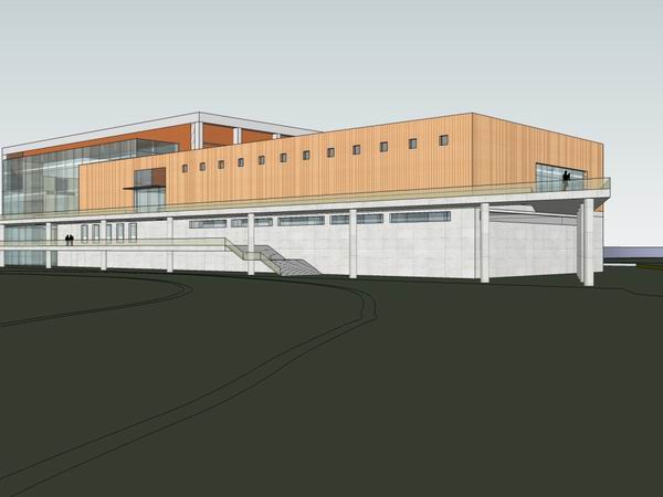 Sketchup体育馆模型|多层学校体育馆，现代风格