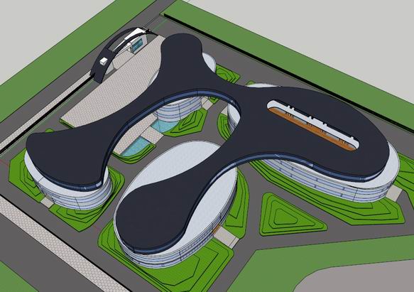 Sketchup学校模型|多层学校，校园教育建筑，公建，现代风格