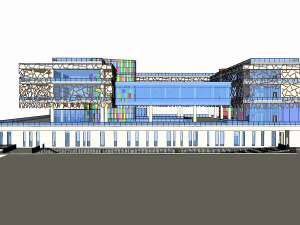 Sketchup文化模型|多层美术馆，文化建筑，现代风格