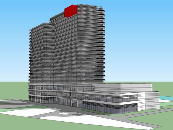 Sketchup办公模型|高层办公楼，写字楼，现代风格