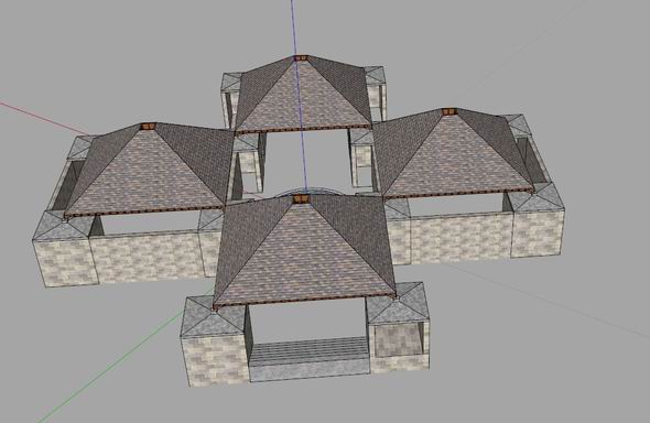 Sketchup小品模型|公共浴室，公建，古典风格，小品