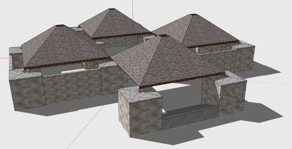 Sketchup小品模型|公共浴室，公建，古典风格，小品