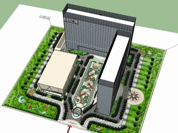 Sketchup办公模型|高层办公楼，写字楼，商业，现代风格