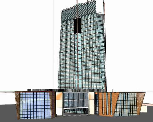 Sketchup办公模型|高层写字楼，办公楼，现代风格