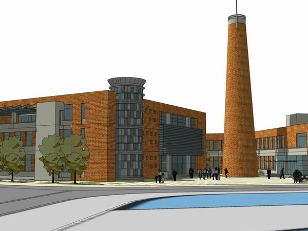 Sketchup文化模型|多层援助文化馆，文化建筑，现代风格