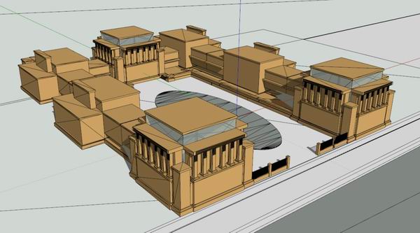Sketchup文化模型|多层教堂，文化建筑，古典风格