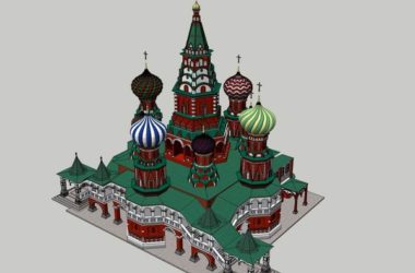 Sketchup文化模型|多层教堂，文化建筑，古典风格-BIM建筑网