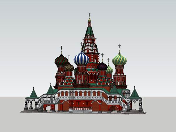 Sketchup文化模型|多层教堂，文化建筑，古典风格