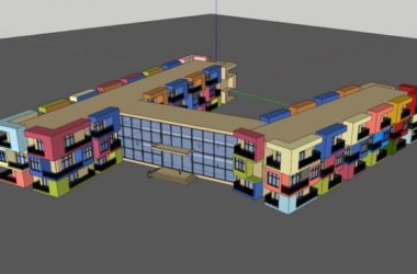 Sketchup学校模型|多层幼儿园学校，公建，校园教育建筑，现代风格-BIM建筑网