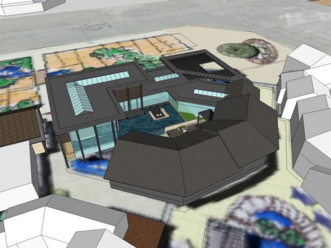 Sketchup商业模型|多层售楼处，东方新古典，现代中式风格