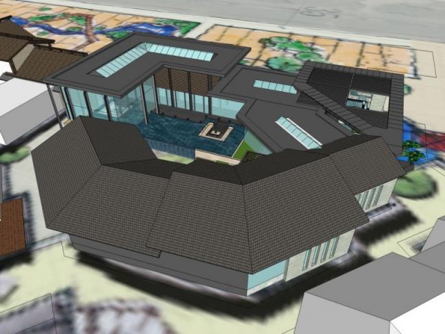 Sketchup商业模型|多层售楼处，东方新古典，现代中式风格