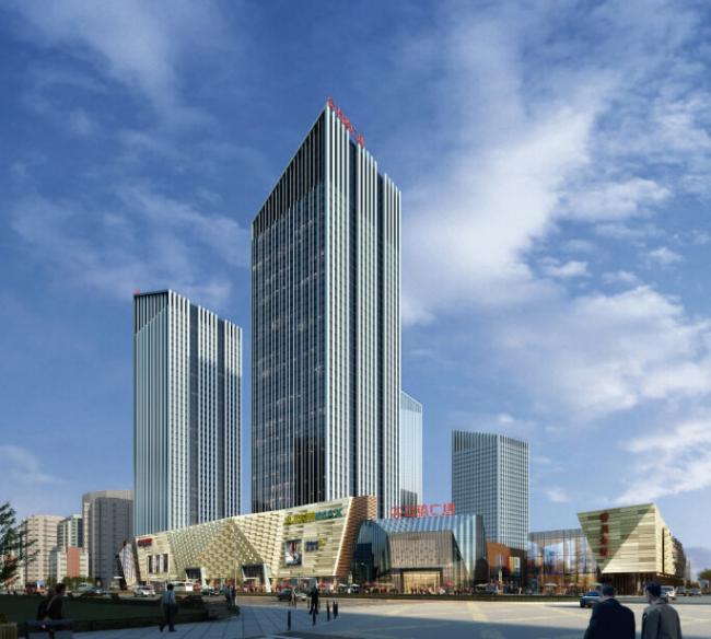 Sketchup综合体模型|多高层综合体，万达商业广场，酒店，办公，现代风格