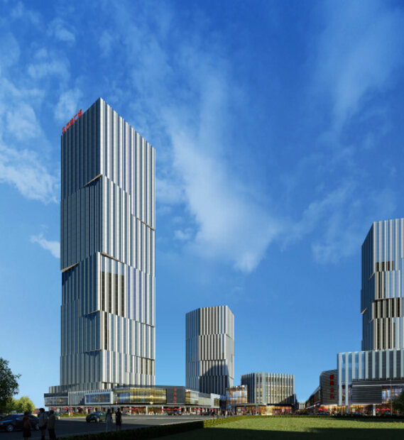 Sketchup综合体模型|多高层综合体，万达商业广场，酒店，办公，现代风格