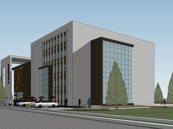 Sketchup住宅模型|多层住宅活动中心，现代风格