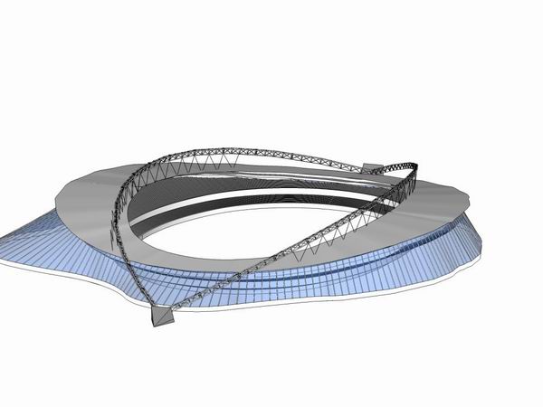 Sketchup体育馆模型|多层体育馆，现代风格