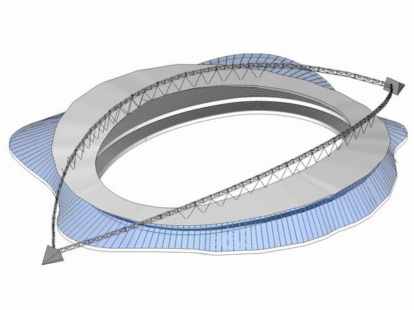 Sketchup体育馆模型|多层体育馆，现代风格