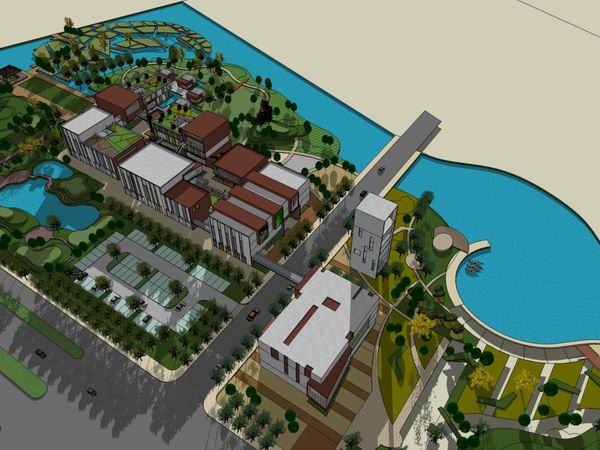 Sketchup商业模型|多层商业街，现代风格