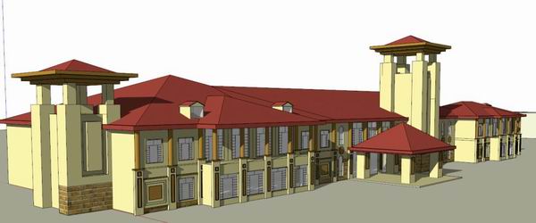 Sketchup商业模型|多层商业，古典风格