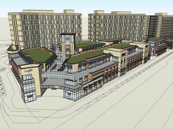 Sketchup综合体模型|多层综合体，办公楼，住宅，商业，古典风格