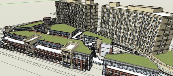Sketchup综合体模型|多层综合体，办公楼，住宅，商业，古典风格