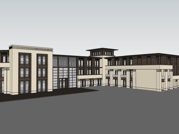 Sketchup住宅模型|多层住宅活动中心，古典风格
