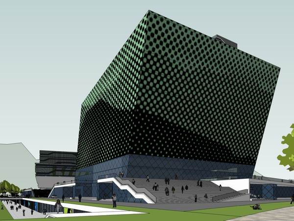 Sketchup办公模型|高层办公楼，现代风格