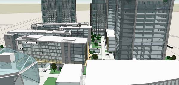Sketchup综合体模型|超高层办公楼综合体，底层商业，酒店，住宅，公建，现代风格