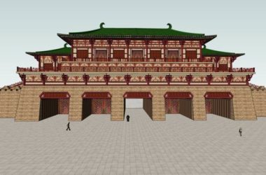 Sketchup古建筑模型|多层城门，丹凤门城门，中式风格，古建-BIM建筑网