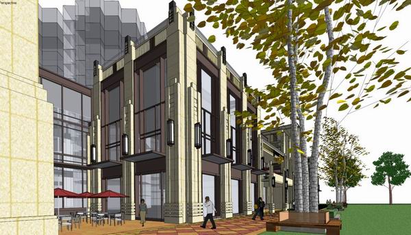 Sketchup商业模型|多层沿街商业，古典风格