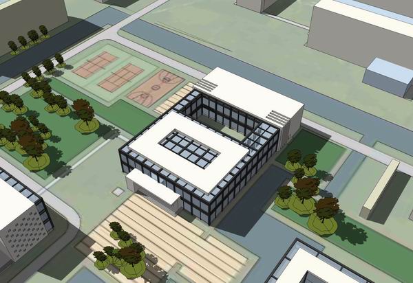 Sketchup文化模型|多层档案馆，文化建筑，现代风格