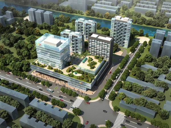 Sketchup办公模型|高层杭州海创意园，办公楼，现代风格