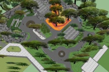 Sketchup景观模型|中式园林景观，中式风格-BIM建筑网