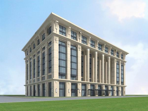 Sketchup办公模型|多层政府办公楼，古典风格