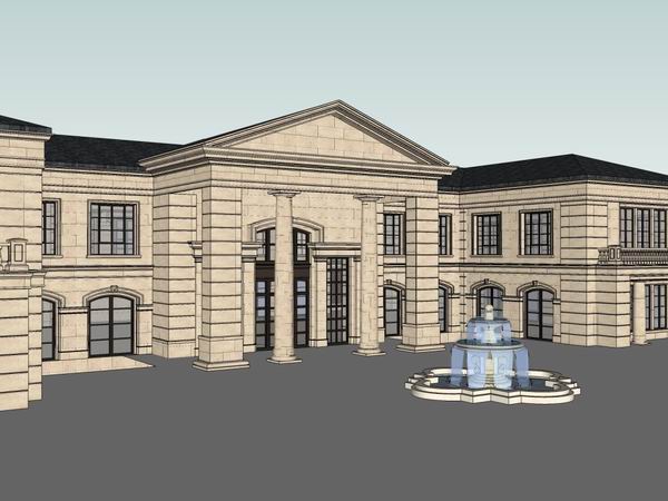 Sketchup商业模型|多层红酒会所，商业，古典风格