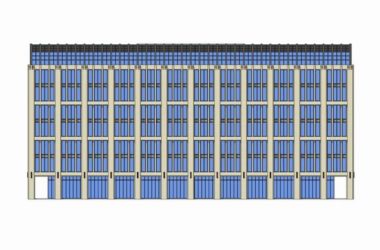 Sketchup办公模型|多层办公楼，现代风格-BIM建筑网