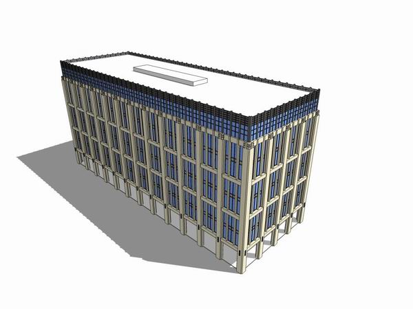 Sketchup办公模型|多层办公楼，现代风格