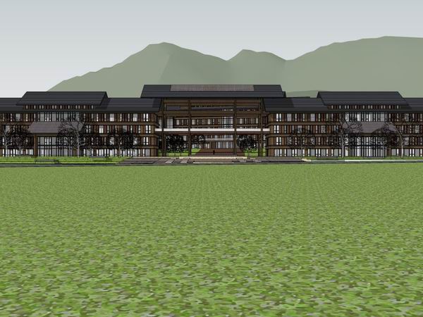 Sketchup办公模型|多层办公楼，古典风格