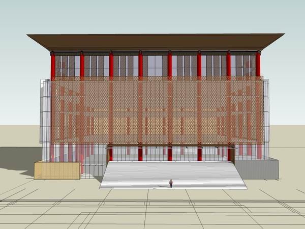 Sketchup办公模型|多层办公楼，写字楼，现代风格