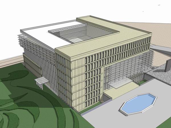 Sketchup办公模型|多层办公楼，现代风格